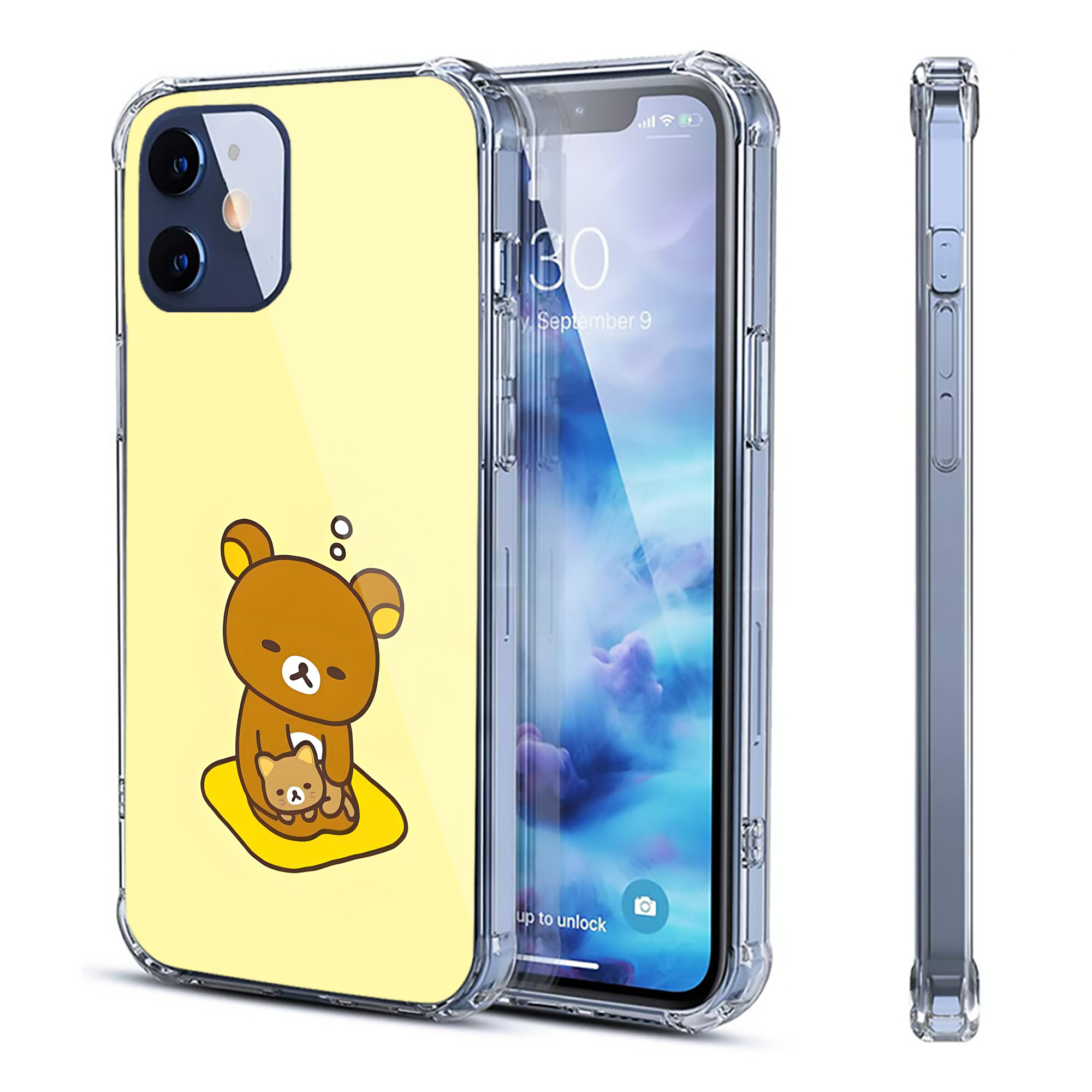 （画像用） リラックマ リラックマ キイロイトリ Rilakkuma Korilakkuma Kiiroitori 【iPhone 12シリーズ対応】透明スマホケース（クリアソフトケース）